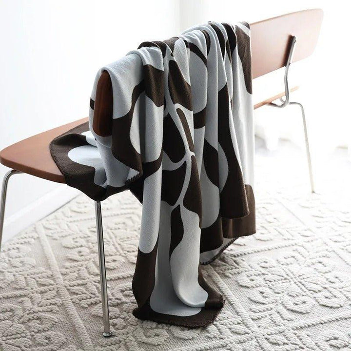 Abstract Bohemian Cotton-Acrylic Throw Blanket in Nordic Style, 130 x 180 cm | Abstract Nordic Boho Throw | Throw Blankets