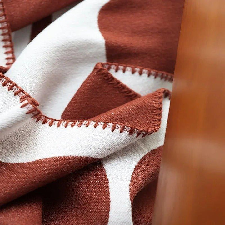 Abstract Bohemian Cotton-Acrylic Throw Blanket in Nordic Style, 130 x 180 cm | Abstract Nordic Boho Throw | Throw Blankets