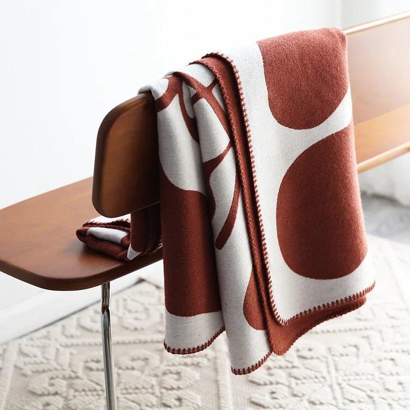 Abstract Bohemian Cotton-Acrylic Throw Blanket in Nordic Style, 130 x 180 cm | Abstract Nordic Boho Throw | Throw Blankets