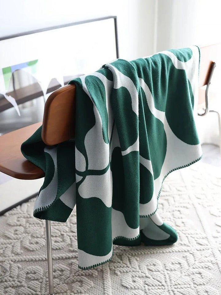 Abstract Bohemian Cotton-Acrylic Throw Blanket in Nordic Style, 130 x 180 cm | Abstract Nordic Boho Throw | Throw Blankets
