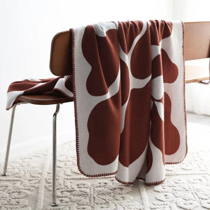 Abstract Bohemian Cotton-Acrylic Throw Blanket in Nordic Style, 130 x 180 cm | Abstract Nordic Boho Throw | Throw Blankets
