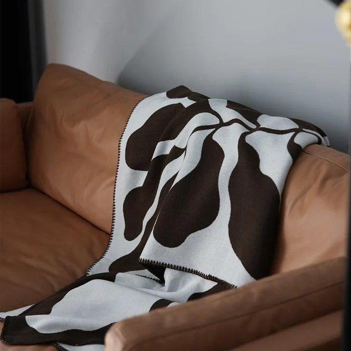 Abstract Bohemian Cotton-Acrylic Throw Blanket in Nordic Style, 130 x 180 cm | Abstract Nordic Boho Throw | Throw Blankets