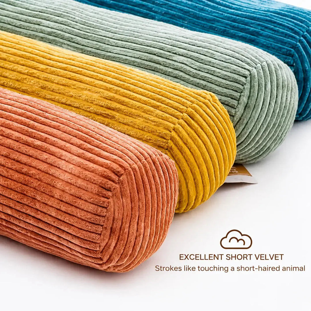 Supportive Knit Bolster Cushion That Holds Its Round Shape | Firm Round Cushion for Couch or Bed | Bolster Pillows