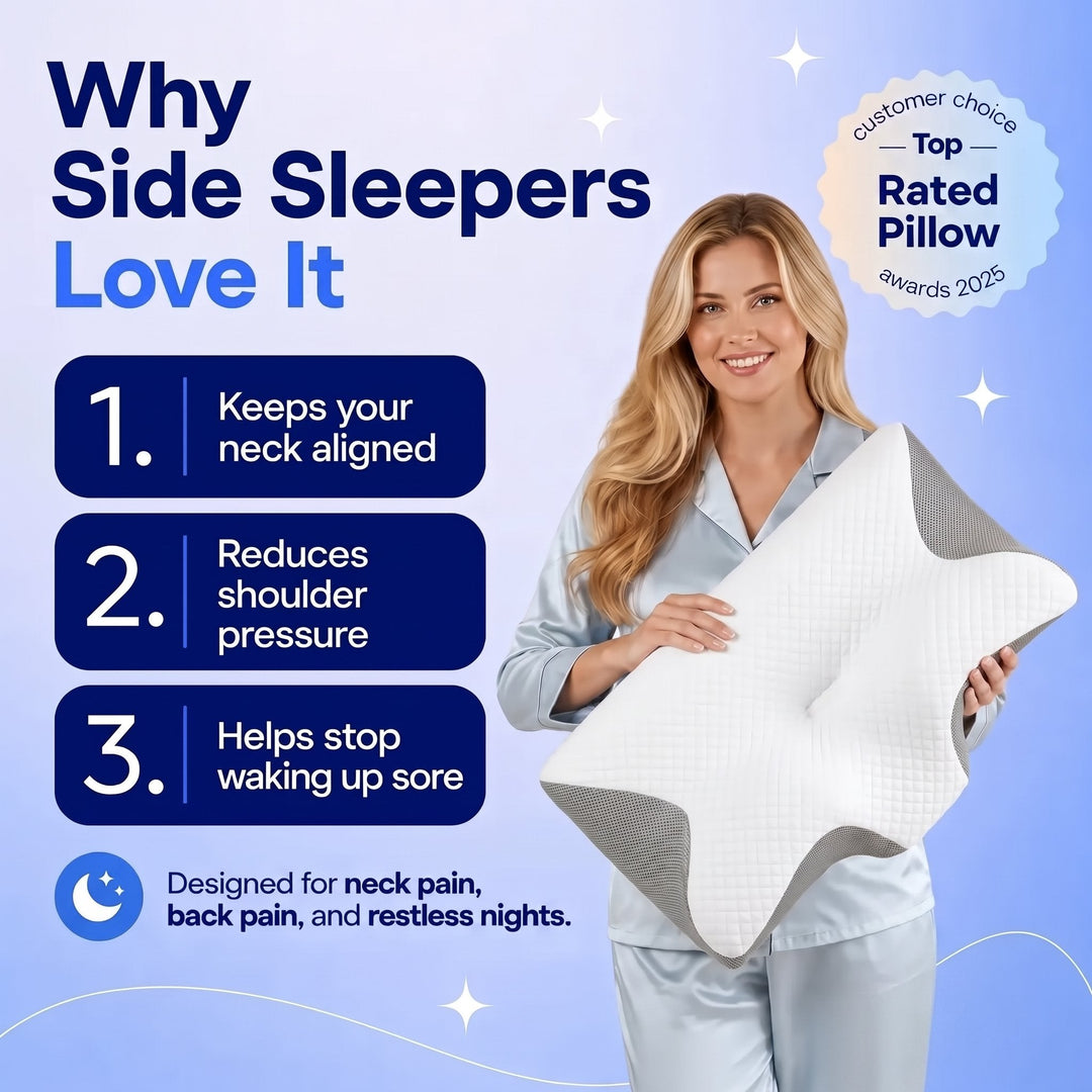 Ergonomic Slow-Rebound Memory Foam Contour Pillow with Cooling Cover | Contour That Follows Your Neck | Bed Pillows