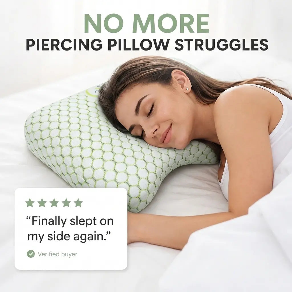 Ear Piercing Donut Pillow with Center Ear Hole for Side Sleepers | Pressure-Free Space for Your Ear | Bed Pillows