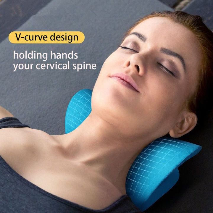 Cervical Neck Stretching Pillow with Massage Nodes and Two Intensity Levels | Dual-Intensity Neck Rest With Nodes | Massagers