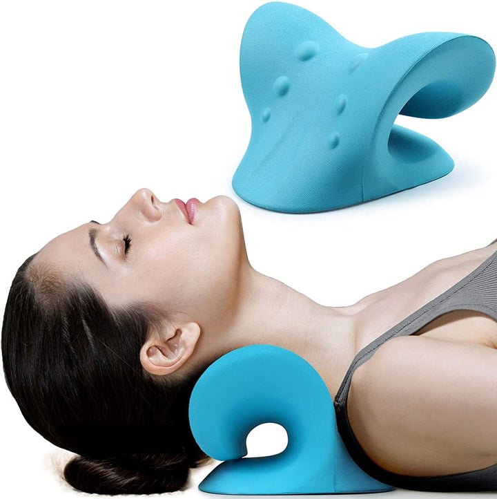 Cervical Neck Stretching Pillow with Massage Nodes and Two Intensity Levels | Dual-Intensity Neck Rest With Nodes | Massagers