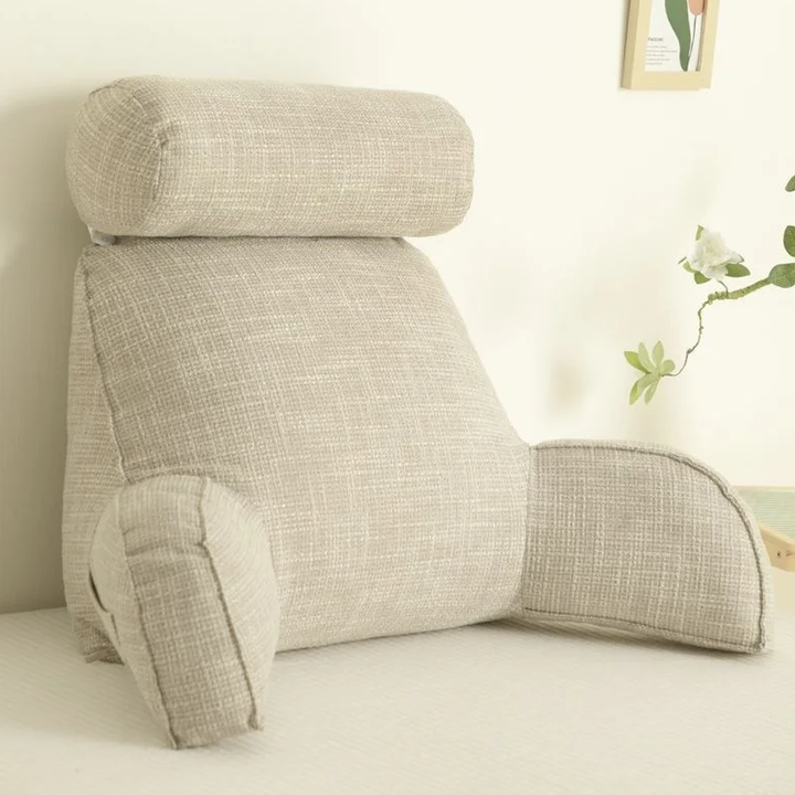 Ergonomic Back Support Cushion with Adjustable Headrest and Armrests | Back, Neck and Arm Support | Wedge Pillows