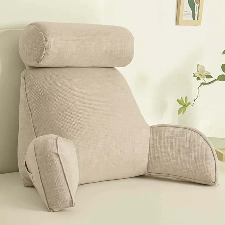 Deluxe Backrest Pillow With Arms &amp; Adjustable Headrest