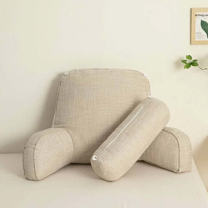 Ergonomic Back Support Cushion with Adjustable Headrest and Armrests | Back, Neck and Arm Support | Wedge Pillows