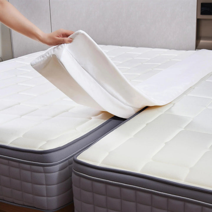 Extra Wide Mattress Bridge Connector for Twin Beds with Removable Cover | Turn Two Twins Into One Bed | Mattress Toppers