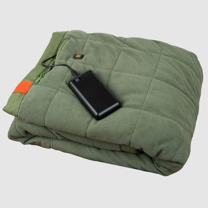 Outdoor Battery Heated Blanket with USB Power Bank and Three Heat Zones | Cordless Heat for Outdoor Days | Heated Blankets