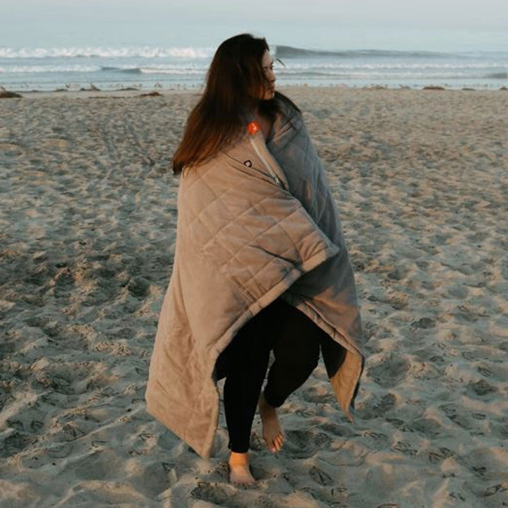 Outdoor Battery Heated Blanket with USB Power Bank and Three Heat Zones | Cordless Heat for Outdoor Days | Heated Blankets