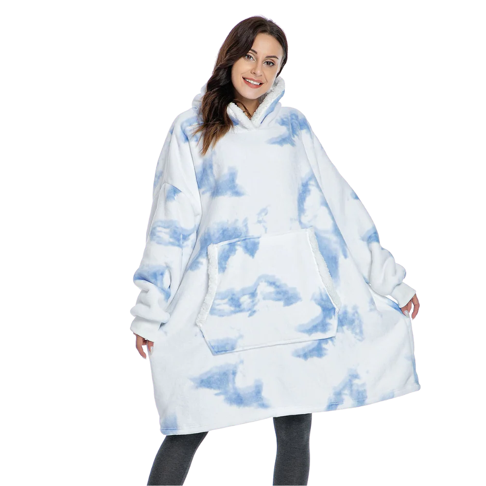 Giant Plaid Blanket Hoodie in Flannel and Sherpa, One Size Fits Everyone | Giant Flannel and Sherpa Hoodie | Wearable Blankets
