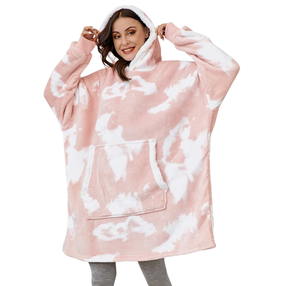 Giant Plaid Blanket Hoodie in Flannel and Sherpa, One Size Fits Everyone | Giant Flannel and Sherpa Hoodie | Wearable Blankets