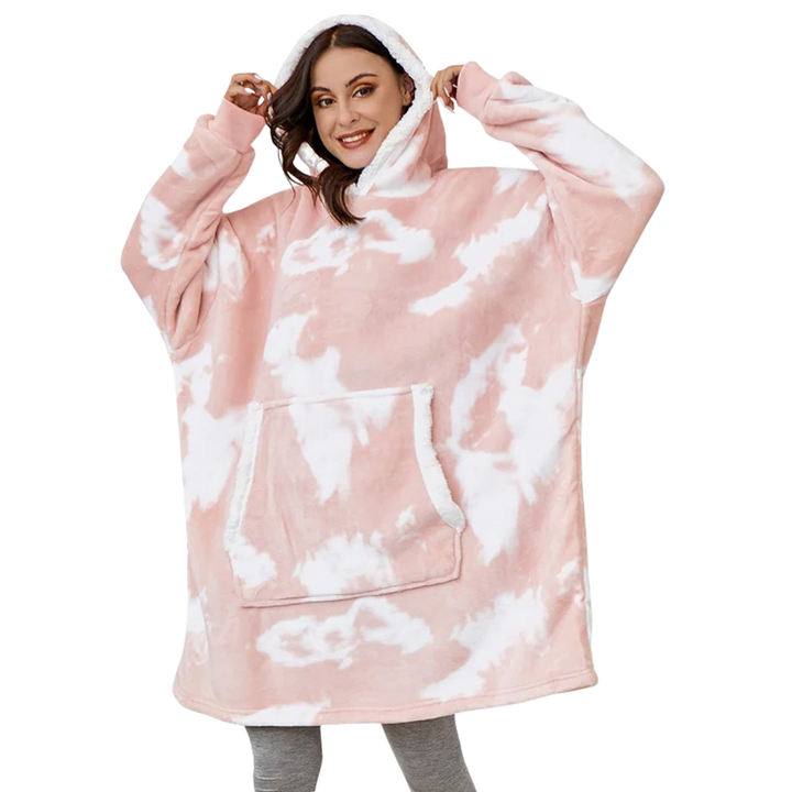 Giant Plaid Blanket Hoodie in Flannel and Sherpa, One Size Fits Everyone | Giant Flannel and Sherpa Hoodie | Wearable Blankets