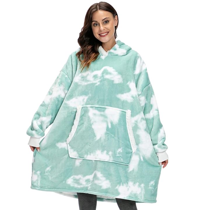 Giant Plaid Blanket Hoodie in Flannel and Sherpa, One Size Fits Everyone | Giant Flannel and Sherpa Hoodie | Wearable Blankets