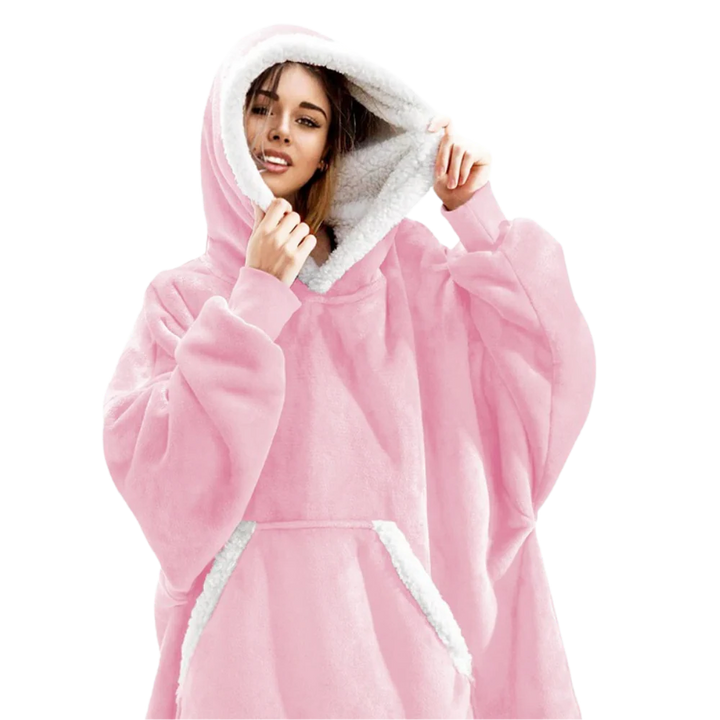 Giant Plaid Blanket Hoodie in Flannel and Sherpa, One Size Fits Everyone | Giant Flannel and Sherpa Hoodie | Wearable Blankets