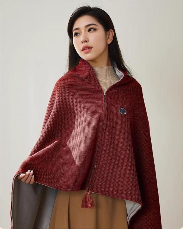 Portable Electric Heated Shawl Body Warmer with Waffle Lining and Fast Heating | Quick-Heating Large Shawl Warmer | Heated Blankets