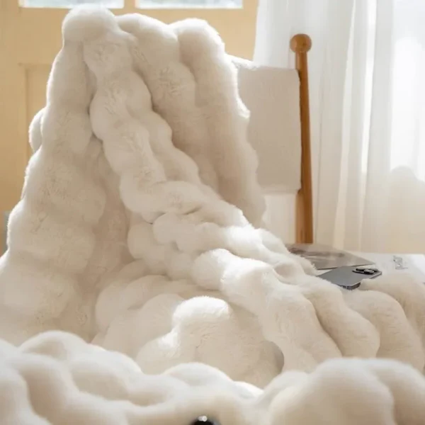 Winter Rabbit Faux Fur Throw Blanket, Double-Lined and Ultra Soft in Six Colours | Cloud-Soft Double-Lined Faux Fur | Throw Blankets
