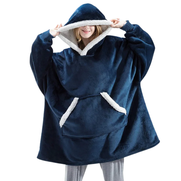 Giant Plaid Blanket Hoodie in Flannel and Sherpa, One Size Fits Everyone | Giant Flannel and Sherpa Hoodie | Wearable Blankets