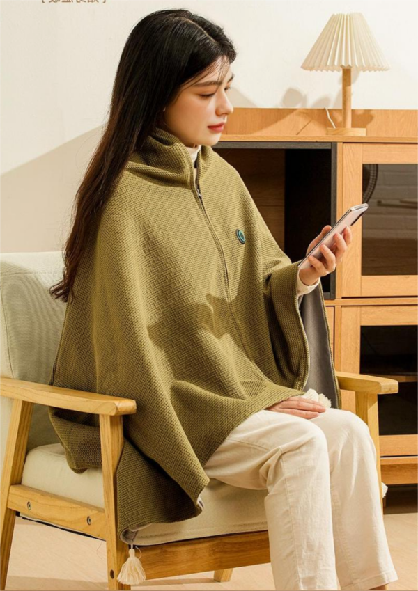 USB Heated Shawl Wrap with 15-Second Heat-Up and 3 Heat Settings | 15-Second USB Heated Shawl | Heated Blankets