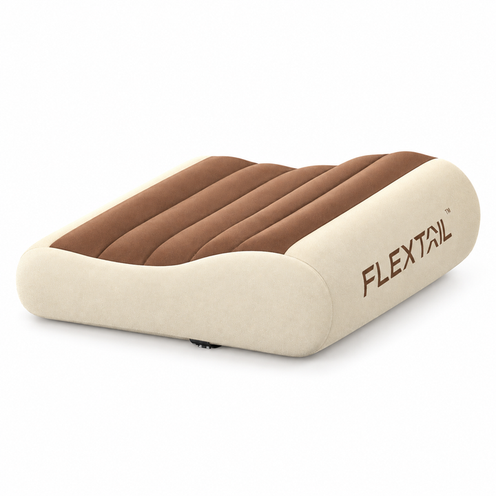 Inflatable Camping Pillow with Dual Height Contour and Washable Cover | Pack-Light Pillow for Campsites | Travel Pillows