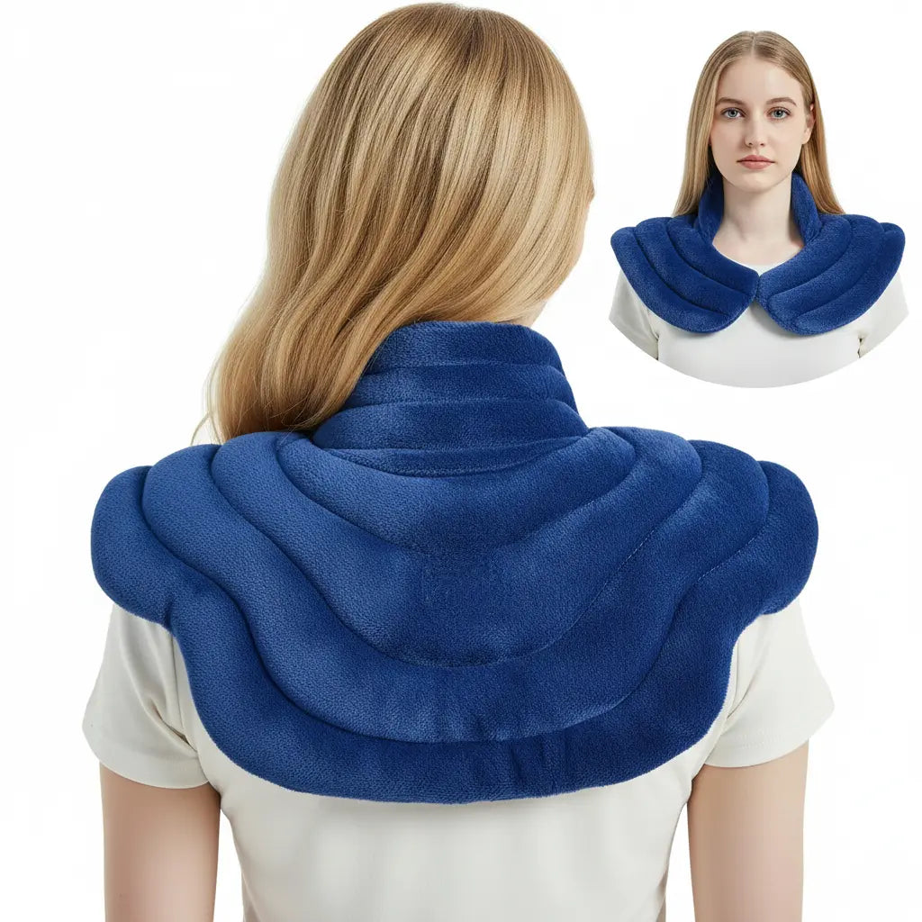 Microwavable Neck and Shoulder Heating Pad with Flaxseed Filling | Warm or Cool Neck Wrap | Heating Pads