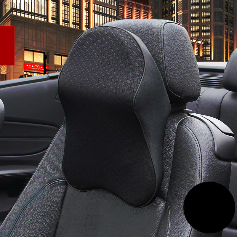 Ergonomic Car Neck Pillow with Memory Foam Core and Elastic Strap | Headrest Cushion for Comfortable Drives | Car Cushions