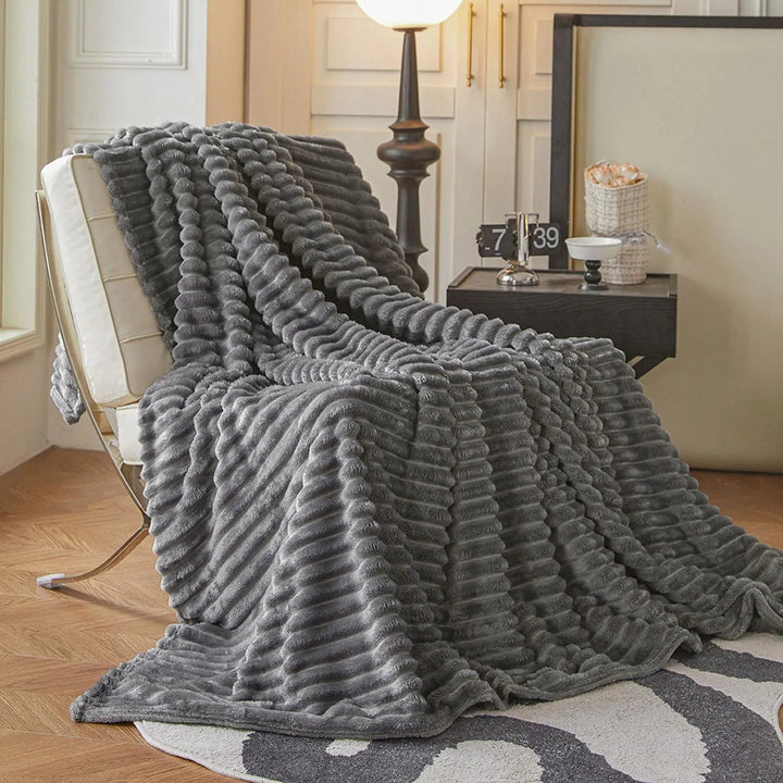 Luxury Faux Rabbit Fur Throw Blanket, Fluffy and Warm | Fluffy Warmth for Any Season | Throw Blankets