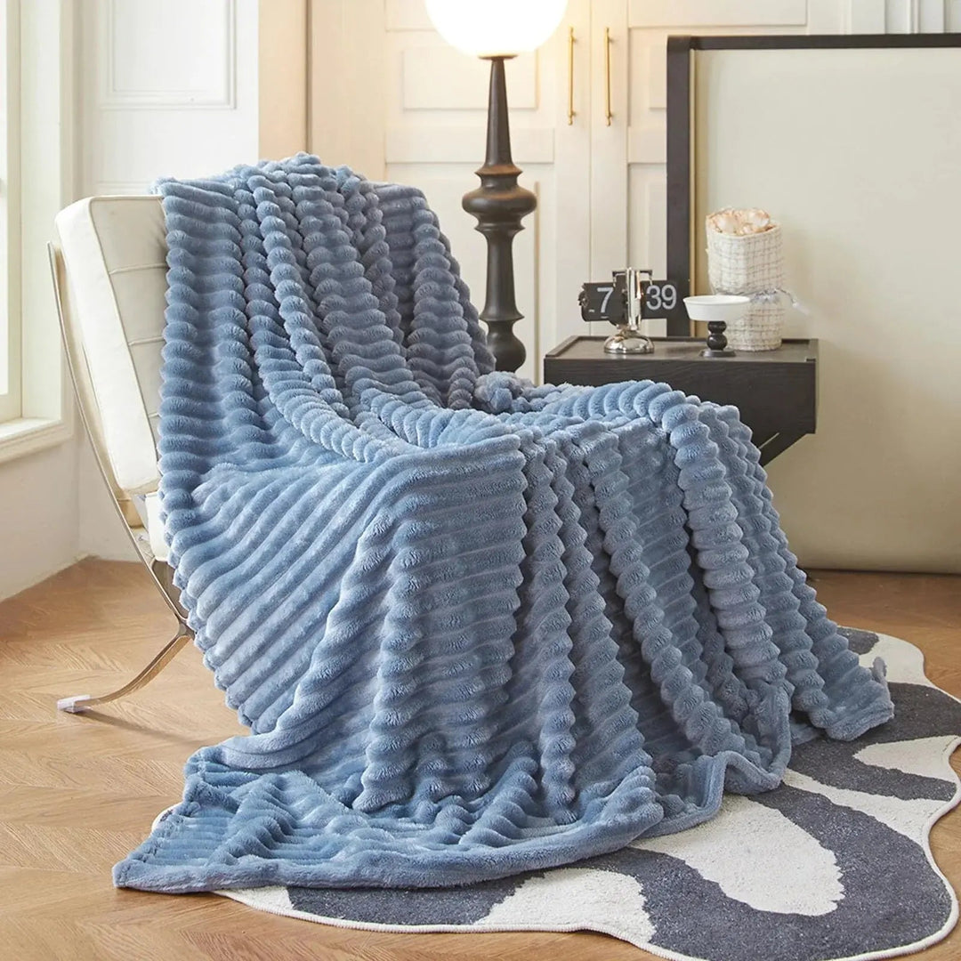 Luxury Faux Rabbit Fur Throw Blanket, Fluffy and Warm | Fluffy Warmth for Any Season | Throw Blankets