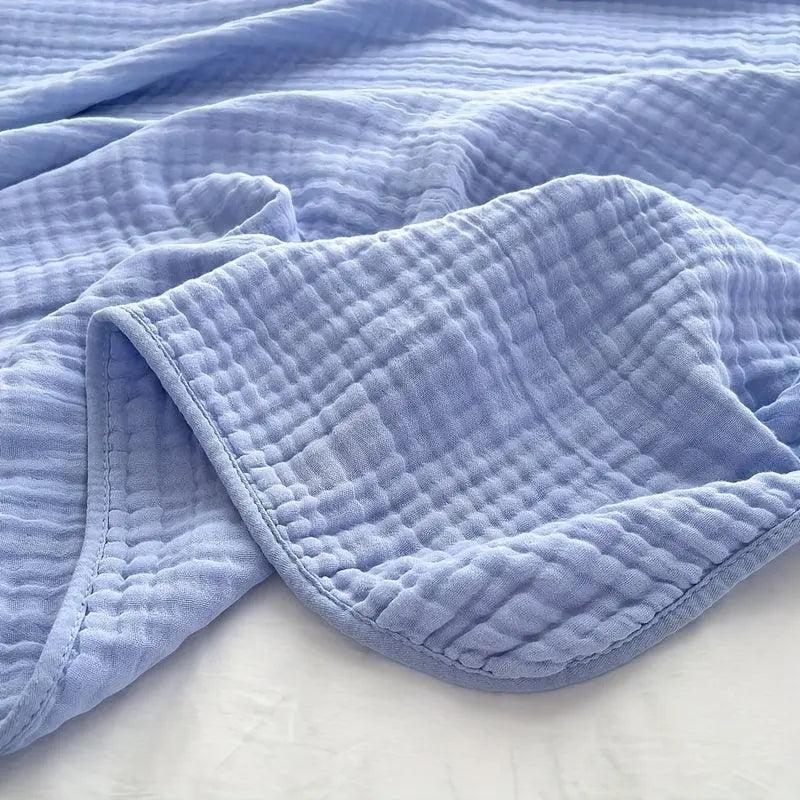 Cotton Muslin Boho Throw Blanket with Six Layer Weave | Breathable Everyday Softness | Throw Blankets