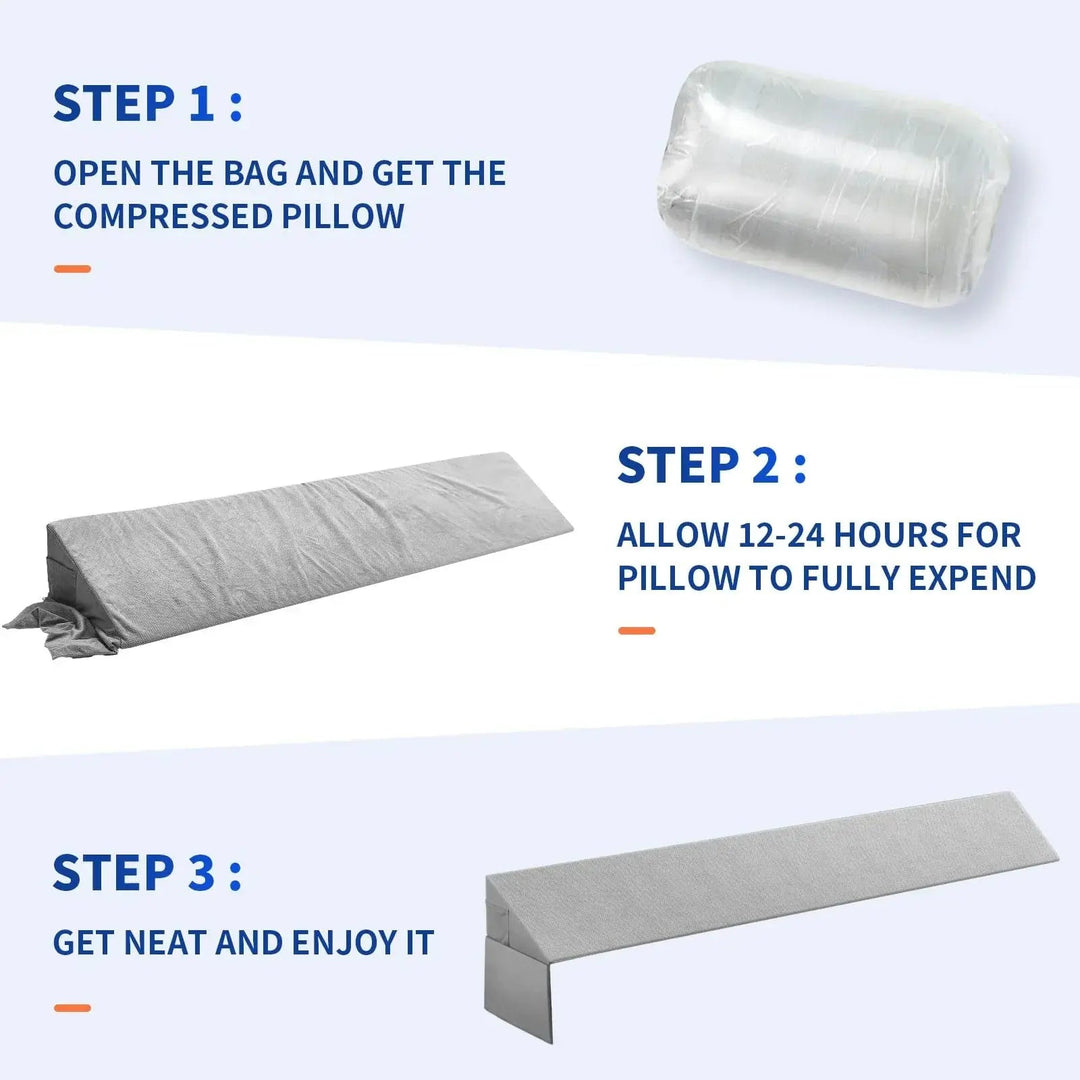 Bed Wedge Gap Filler Pillow with Silicone Grip and Pockets | Close the Bed Gap | Wedge Pillows