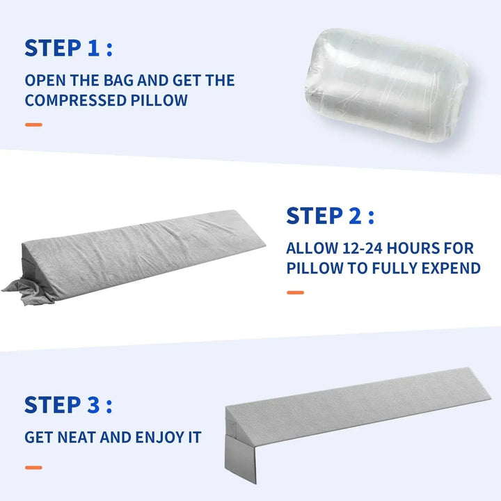 Bed Wedge Gap Filler Pillow with Silicone Grip and Pockets | Close the Bed Gap | Wedge Pillows