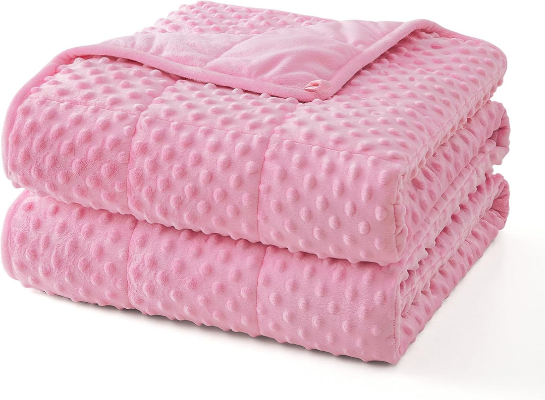 Dots Weighted Blanket with Cooling Microfiber Layer, 5 to 25 lb | Dotted Weighted Blanket That Stays Cool | Weighted Blankets