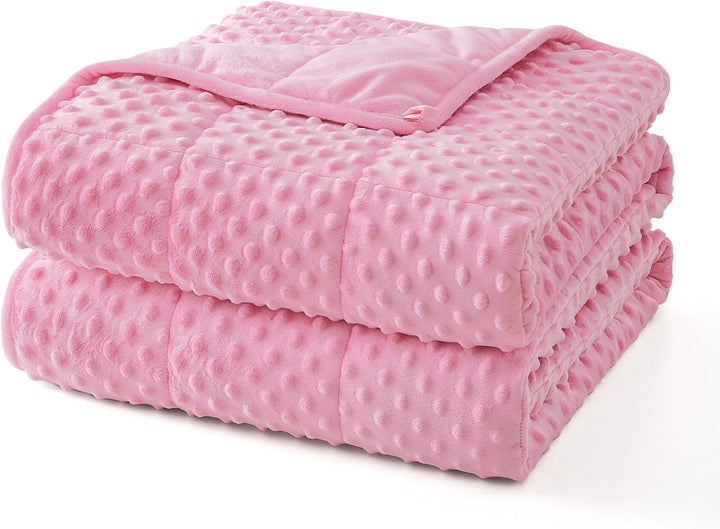 Dots Weighted Blanket with Cooling Microfiber Layer, 5 to 25 lb | Dotted Weighted Blanket That Stays Cool | Weighted Blankets