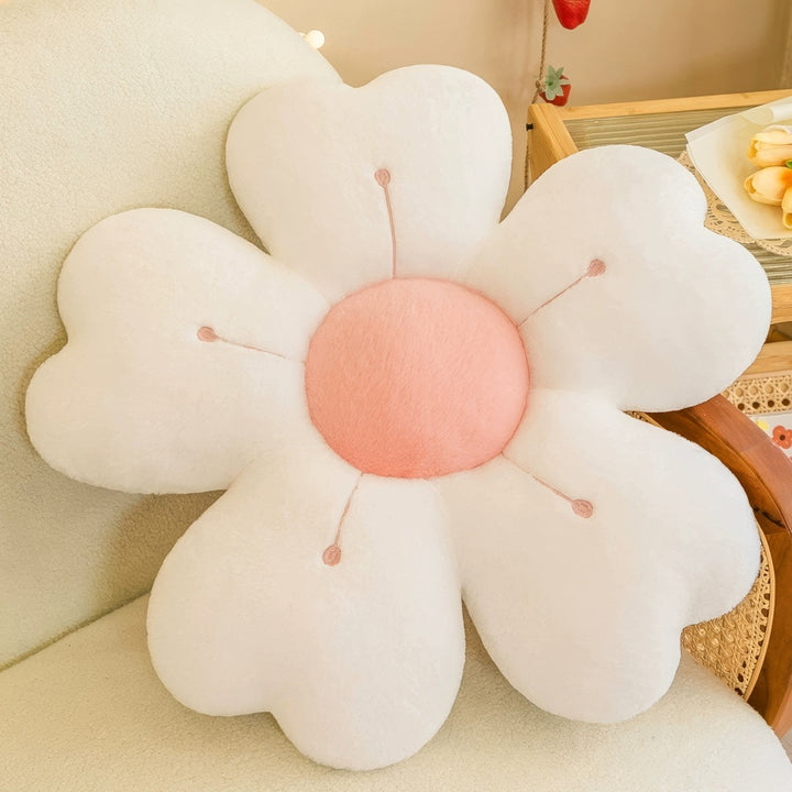 Plush Flower Shaped Throw Pillow in Pastel Petals, Two Sizes | Soft Petal Pillow in Pastels | Plush Pillows