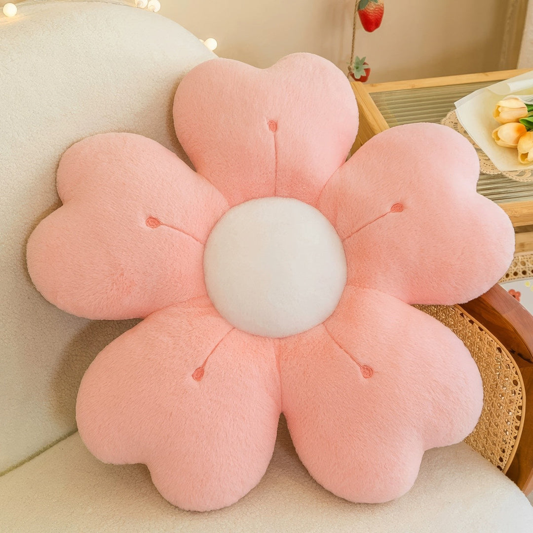 Plush Flower Shaped Throw Pillow in Pastel Petals, Two Sizes | Soft Petal Pillow in Pastels | Plush Pillows