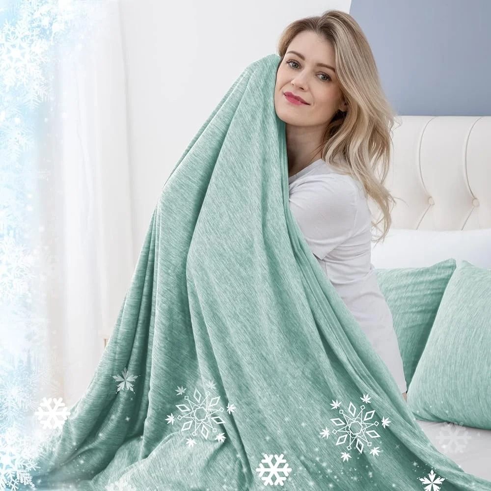 Lightweight Summer Blanket in Thin Breathable Fabric for Layering, Four Sizes | Light Summer Cover for Warm Nights | Cooling Blankets