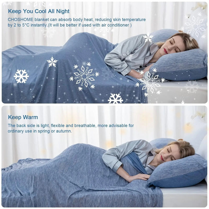 Lightweight Summer Blanket in Thin Breathable Fabric for Layering, Four Sizes | Light Summer Cover for Warm Nights | Cooling Blankets