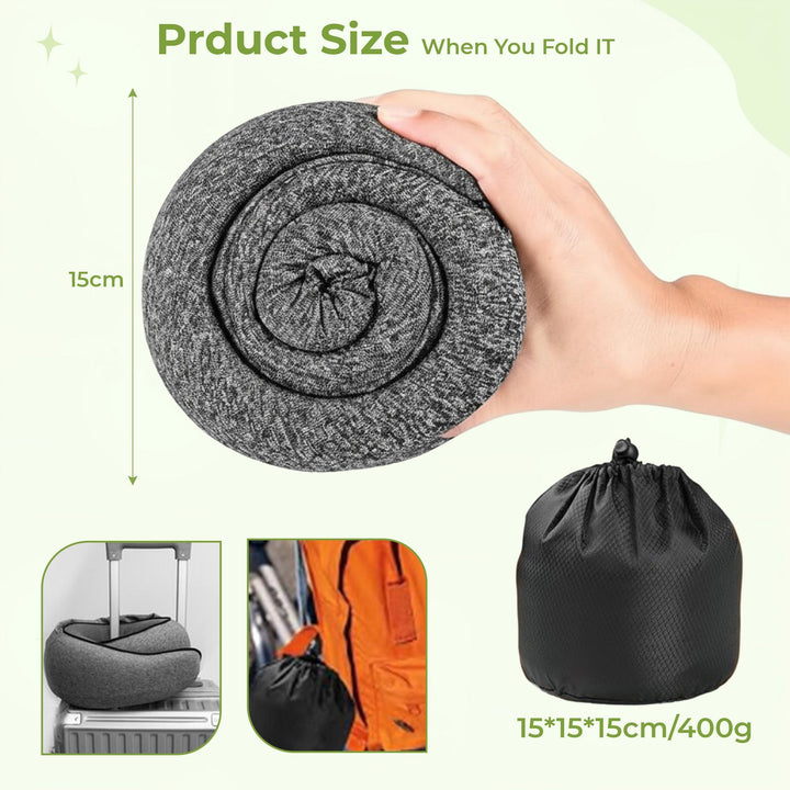 Hooded Memory Foam Travel Neck Pillow with U-Shaped 360 Degree Support | Hooded Privacy and Neck Support | Travel Pillows