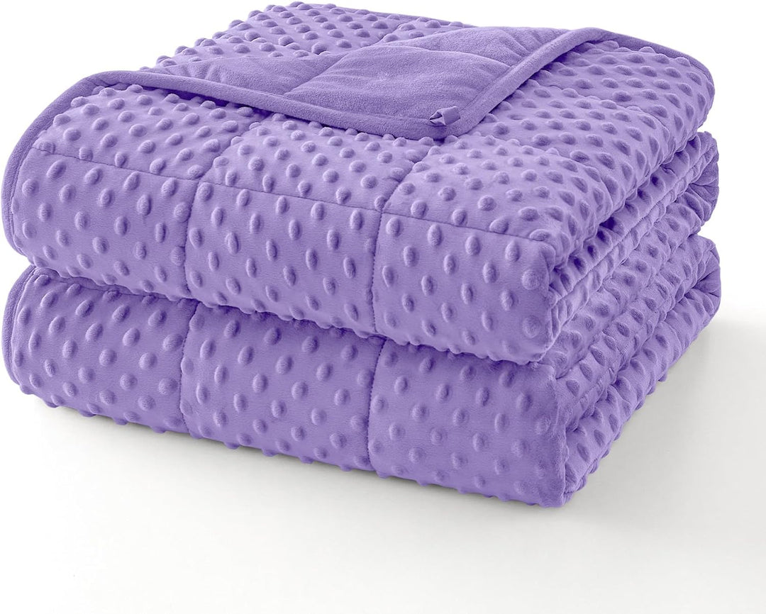 Dots Weighted Blanket with Cooling Microfiber Layer, 5 to 25 lb | Dotted Weighted Blanket That Stays Cool | Weighted Blankets