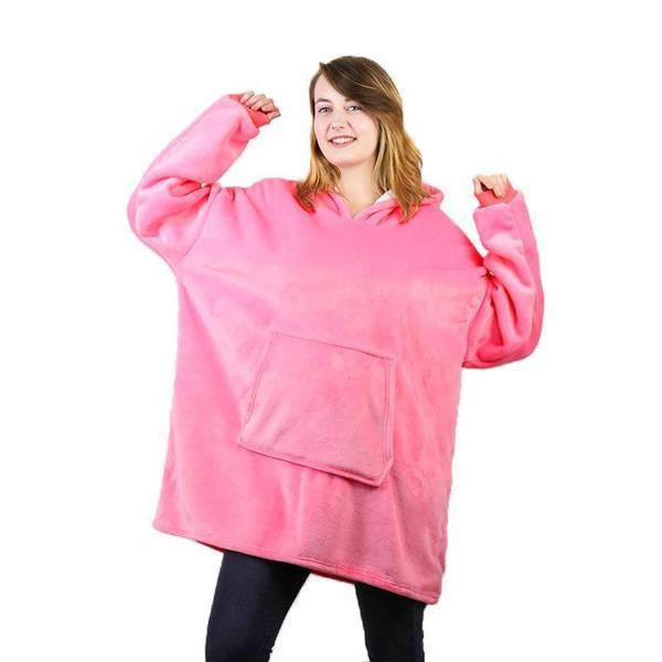 Fleece-Lined Blanket Sweater with Giant Hood, Wide Sleeves and Front Pocket | Roomy Blanket Sweater with Hood | Wearable Blankets
