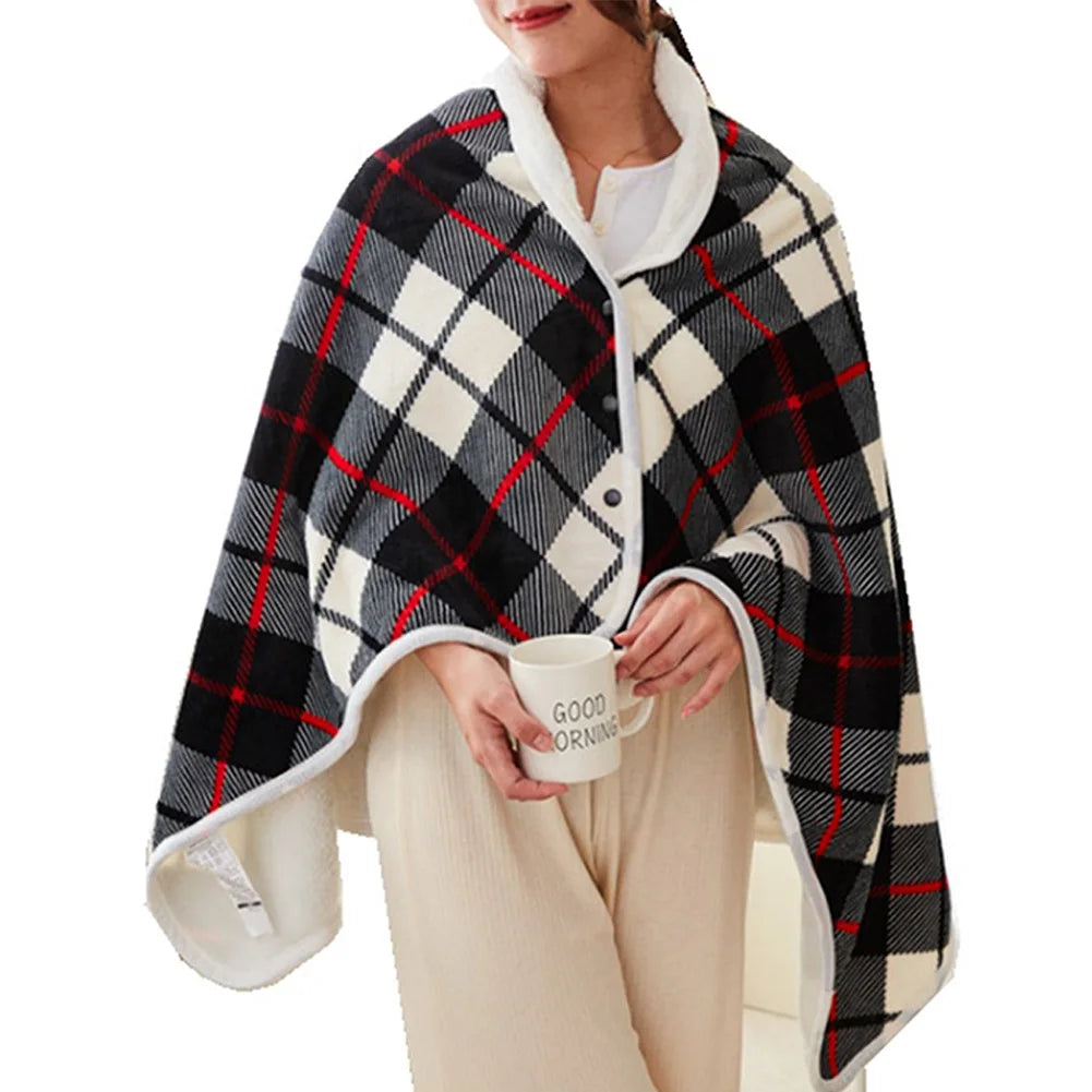 USB Heated Shawl Blanket with Auto Shut-Off Timer and Three Heat Levels | Heated Shawl with Auto Shut-Off | Heated Blankets