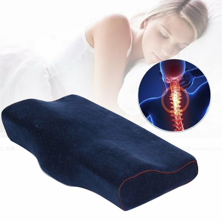 Memory Foam Cervical Contour Pillow for Side and Back Sleepers | Contour Neck Support, Two-Pack Option | Bed Pillows