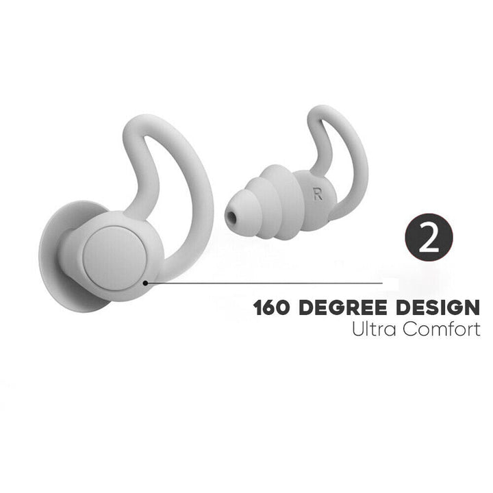 Reusable Silicone Sleep Earplugs with 25dB Noise Reduction and Case | Soft Silicone Plugs for Quieter Sleep | Earplugs