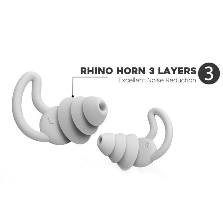 Reusable Silicone Sleep Earplugs with 25dB Noise Reduction and Case | Soft Silicone Plugs for Quieter Sleep | Earplugs