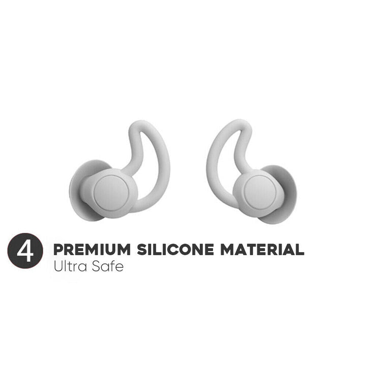 Reusable Silicone Sleep Earplugs with 25dB Noise Reduction and Case | Soft Silicone Plugs for Quieter Sleep | Earplugs
