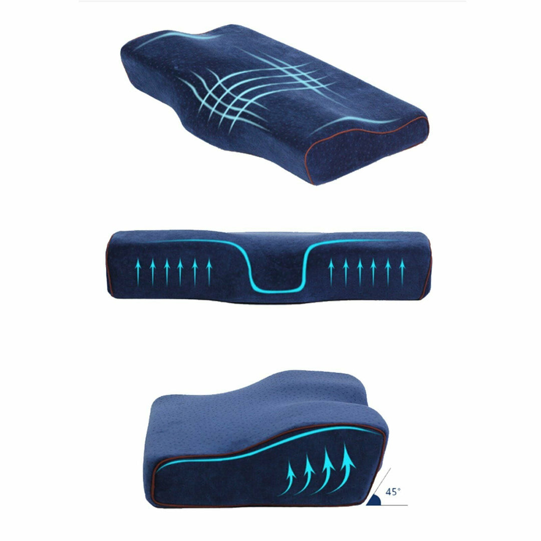 Memory Foam Cervical Contour Pillow for Side and Back Sleepers | Contour Neck Support, Two-Pack Option | Bed Pillows