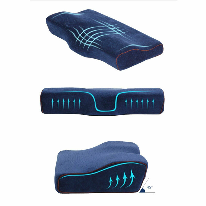 Memory Foam Cervical Contour Pillow for Side and Back Sleepers | Contour Neck Support, Two-Pack Option | Bed Pillows